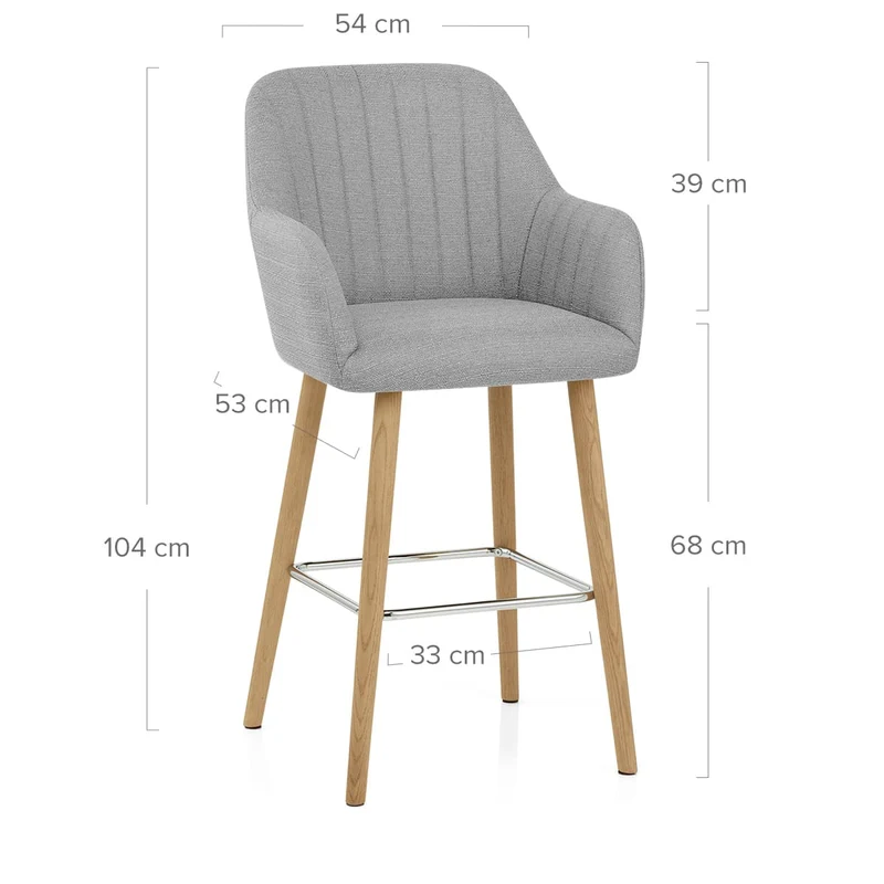Tabouret de Bar Tissu - Rio Gris