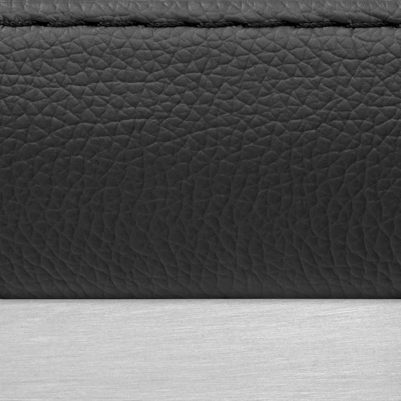 Tabouret Faux Cuir Chrome Brossé - Leah Noir
