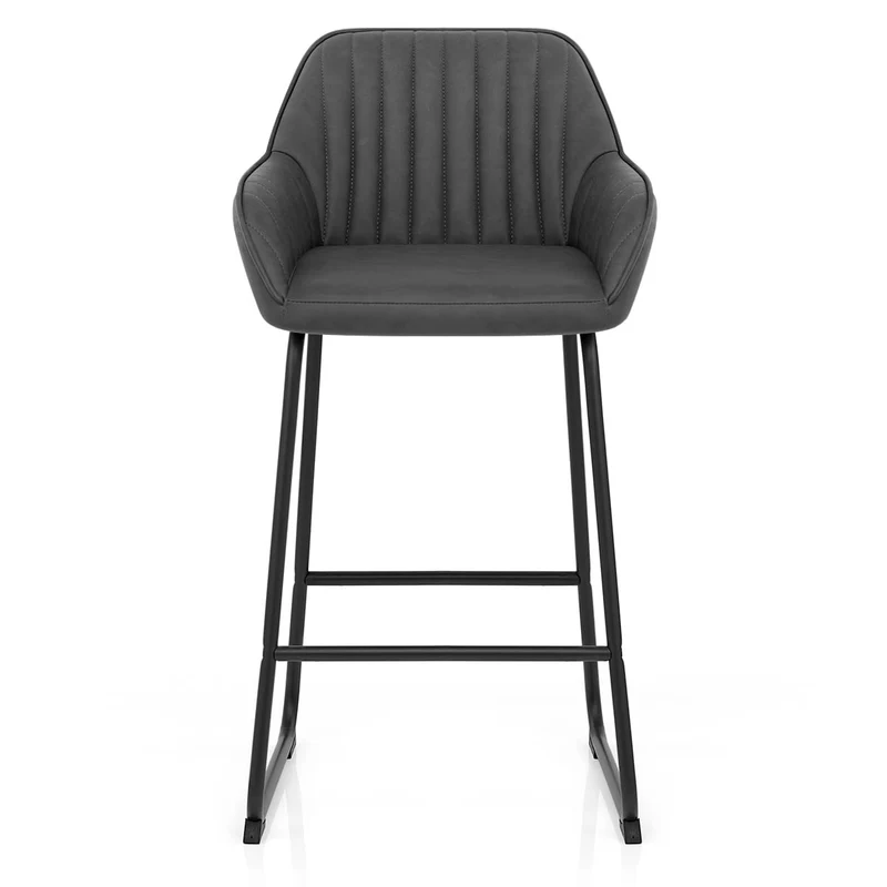 Chaise de Bar Faux Cuir - Kanto Gris Foncé