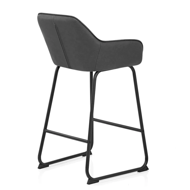 Chaise de Bar Faux Cuir - Kanto Gris Foncé