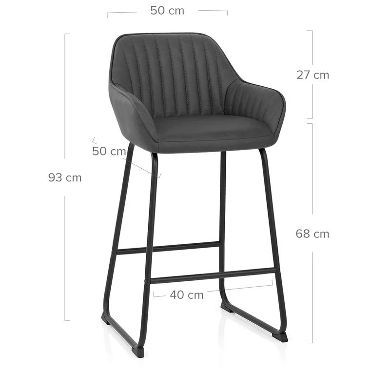 Chaise de Bar Faux Cuir - Kanto Gris Foncé
