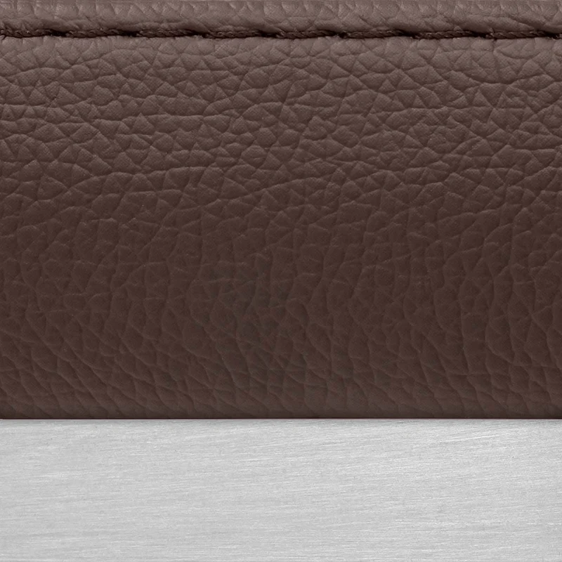 Tabouret Cuir Chrome Brossé - Leah Marron