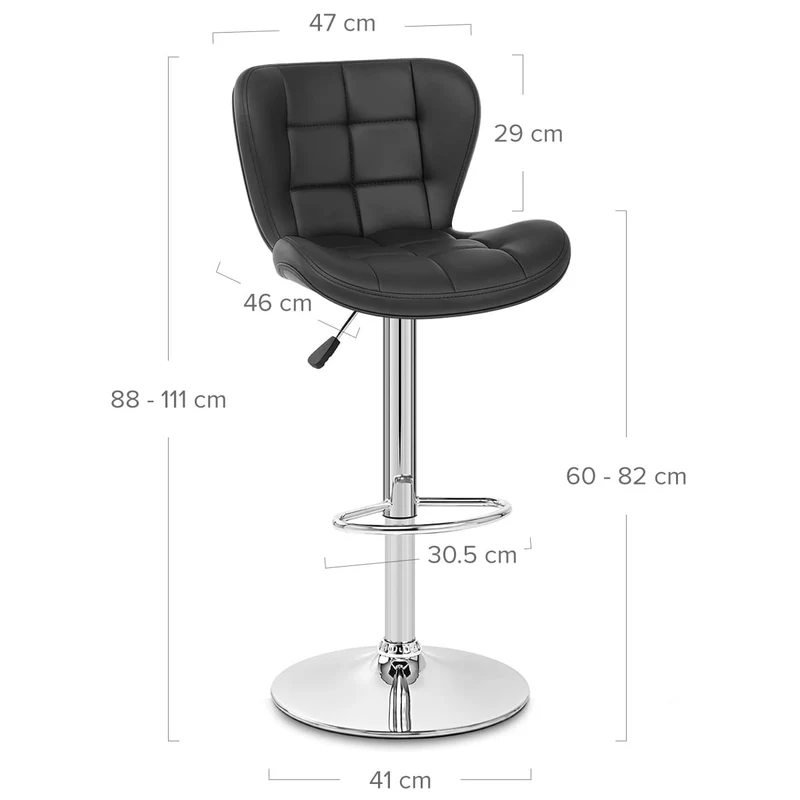 Chaise de bar Simili Cuir - Houston Noir