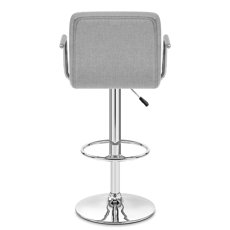 Chaise de Bar Chrome Tissu - Maze Gris
