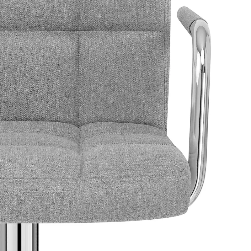 Chaise de Bar Chrome Tissu - Maze Gris
