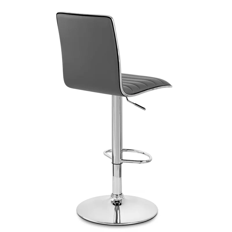 Chaise de Bar Faux Cuir Chrome - Hiline Gris
