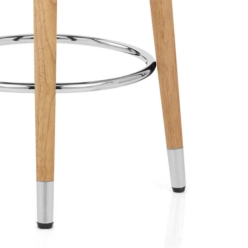 Tabouret Chêne Velours - Conrad Gris