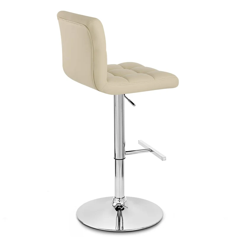 Chaise de Bar Faux Cuir Chrome - Grid Offre Spéciale Crème