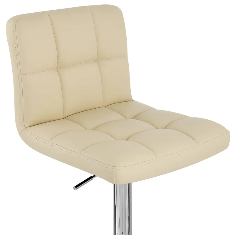 Chaise de Bar Faux Cuir Chrome - Grid Offre Spéciale Crème