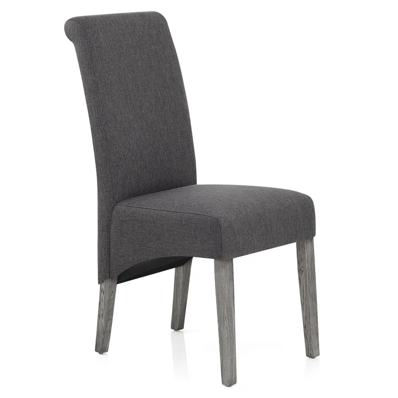 Chaise Bois Tissu - Carlo Gris Foncé