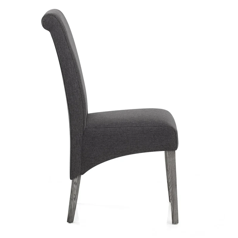 Chaise Bois Tissu - Carlo Gris Foncé