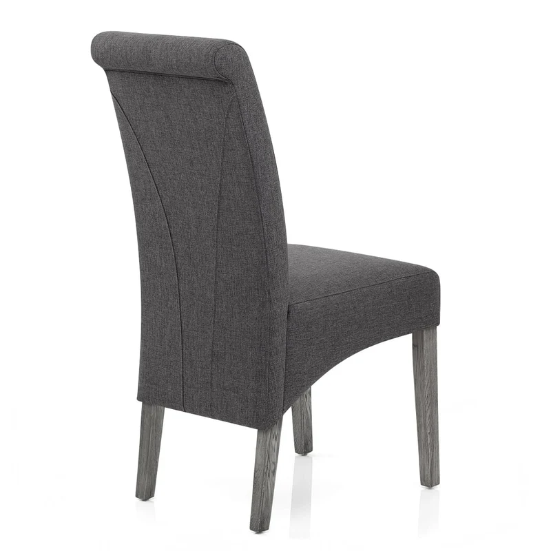 Chaise Bois Tissu - Carlo Gris Foncé