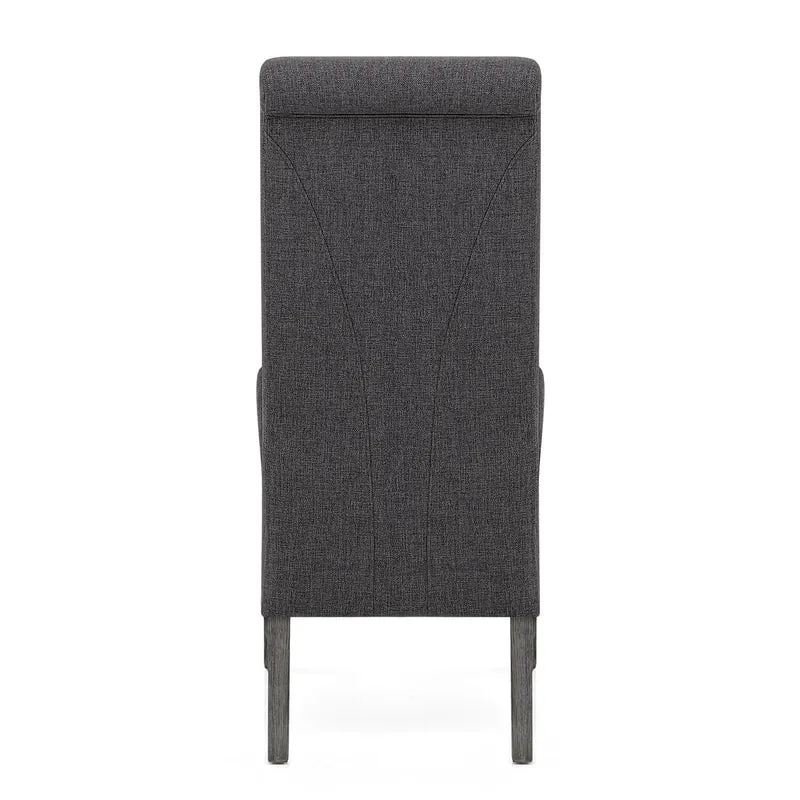 Chaise Bois Tissu - Carlo Gris Foncé
