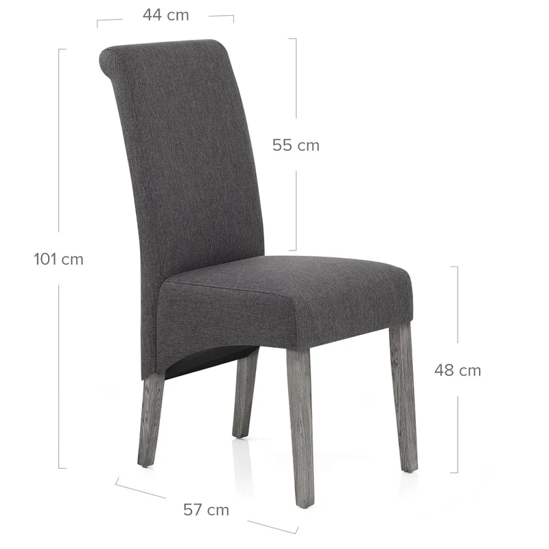 Chaise Bois Tissu - Carlo Gris Foncé