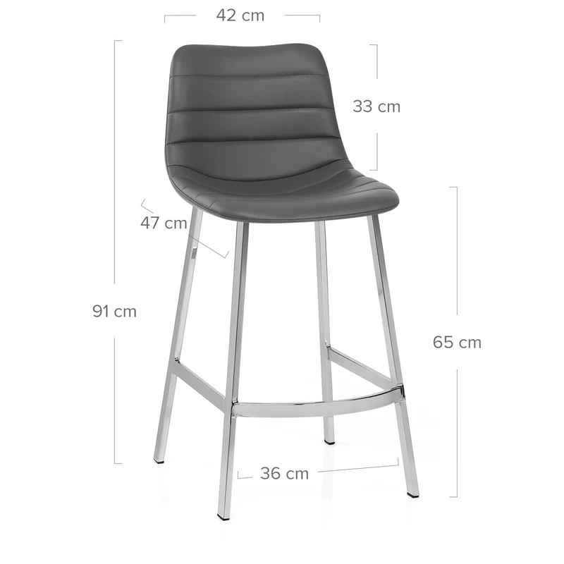Chaise de Bar Faux Cuir - Scala Gris