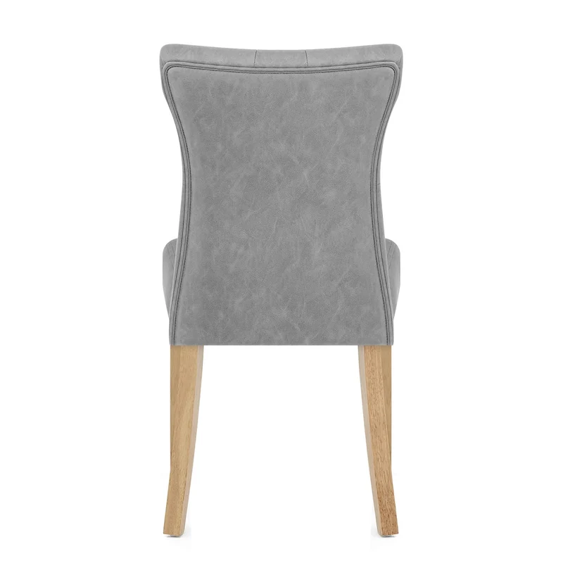 Chaise Bois Faux Cuir - Bradbury Gris
