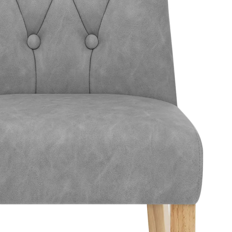 Chaise Bois Faux Cuir - Bradbury Gris