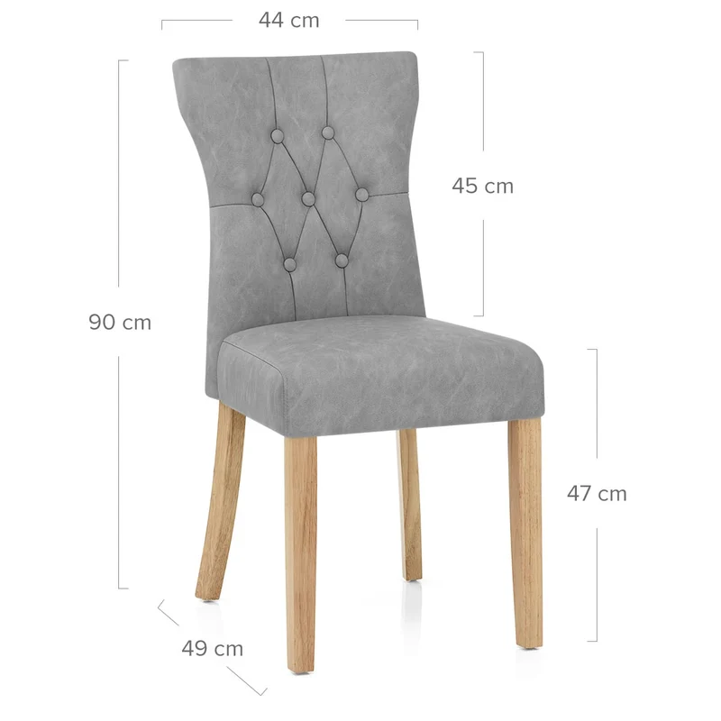 Chaise Bois Faux Cuir - Bradbury Gris