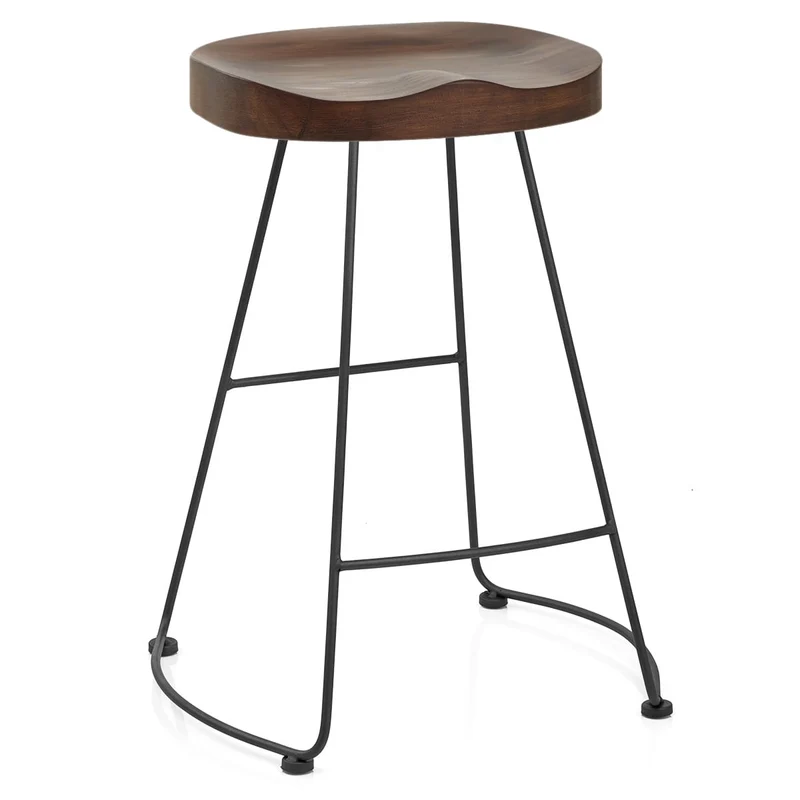 Tabouret Noir et Bois Foncé - Freedom Bois