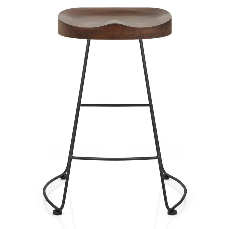 Tabouret Noir et Bois Foncé - Freedom Bois