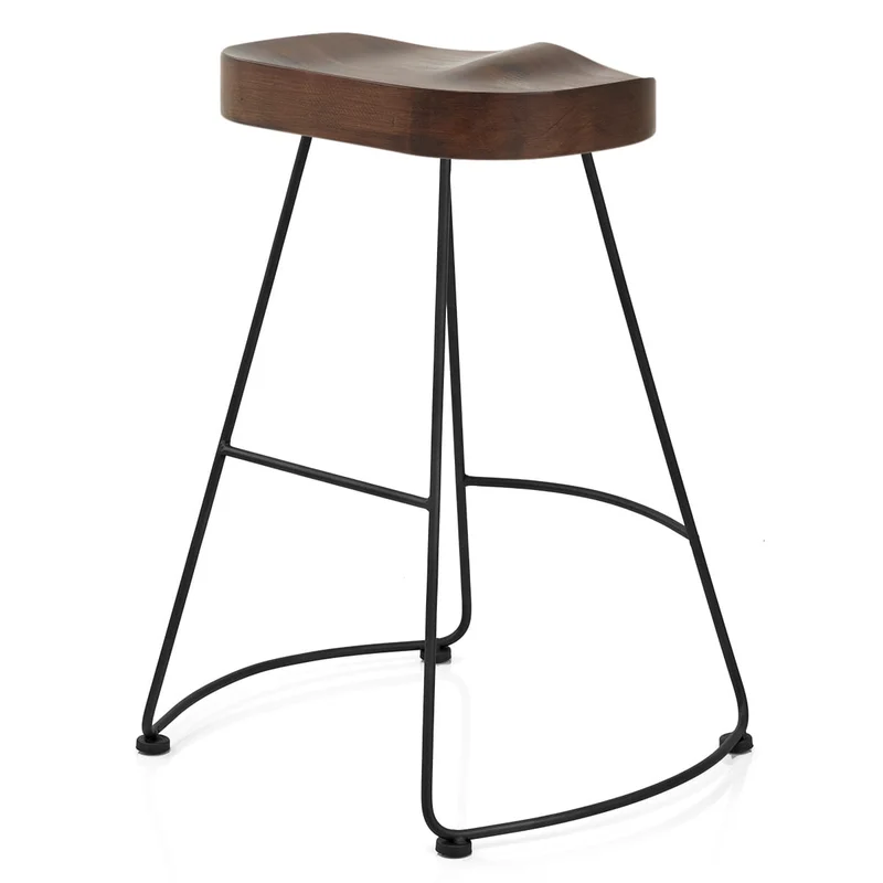 Tabouret Noir et Bois Foncé - Freedom Bois