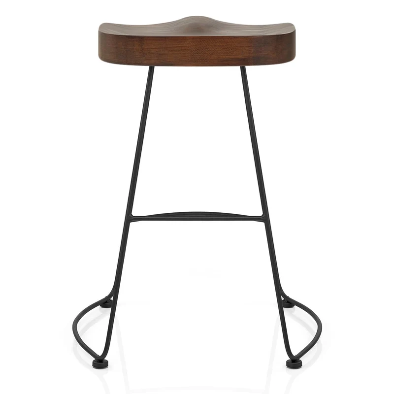 Tabouret Noir et Bois Foncé - Freedom Bois