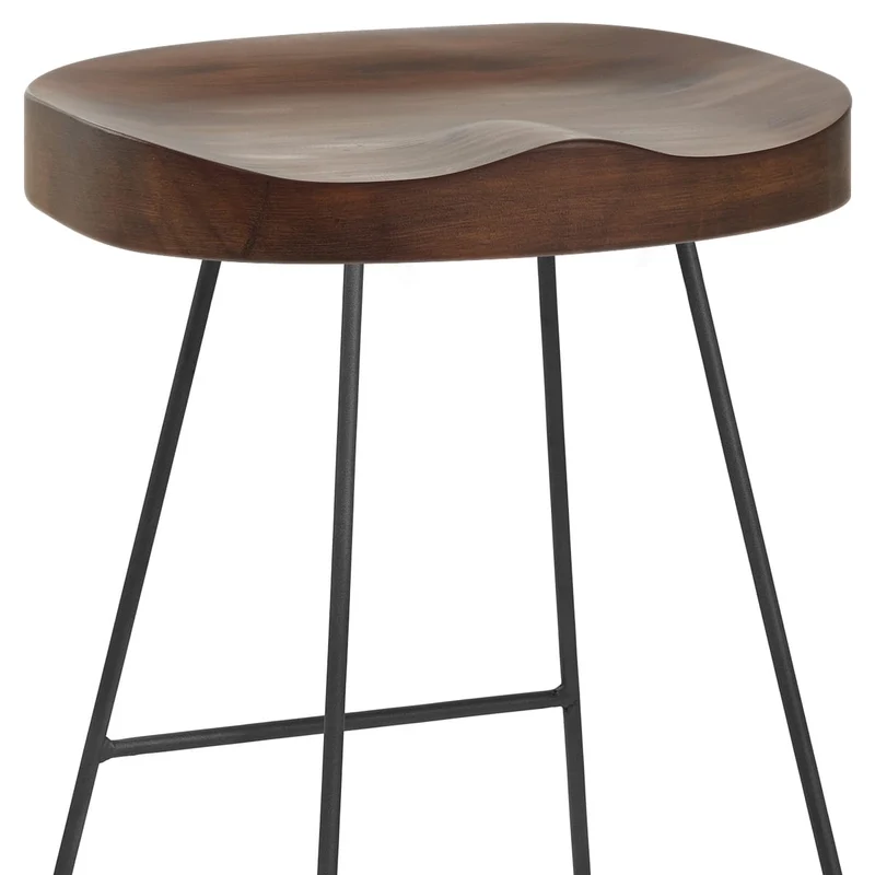 Tabouret Noir et Bois Foncé - Freedom Bois