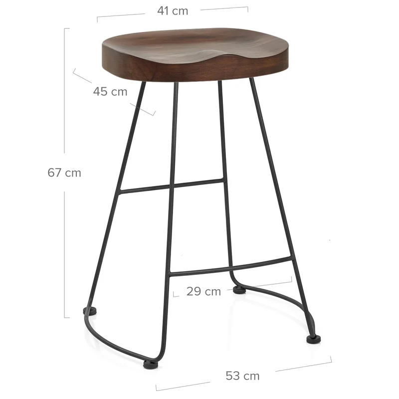 Tabouret Noir et Bois Foncé - Freedom Bois
