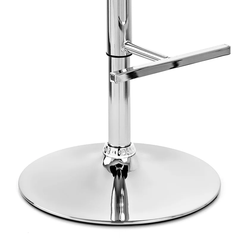 Chaise de Bar Faux Cuir Chrome - Grid Noir