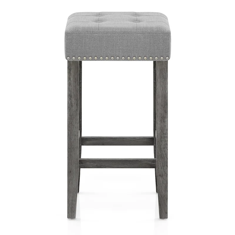 Tabouret de Bar Bois Tissu - Dove Gris