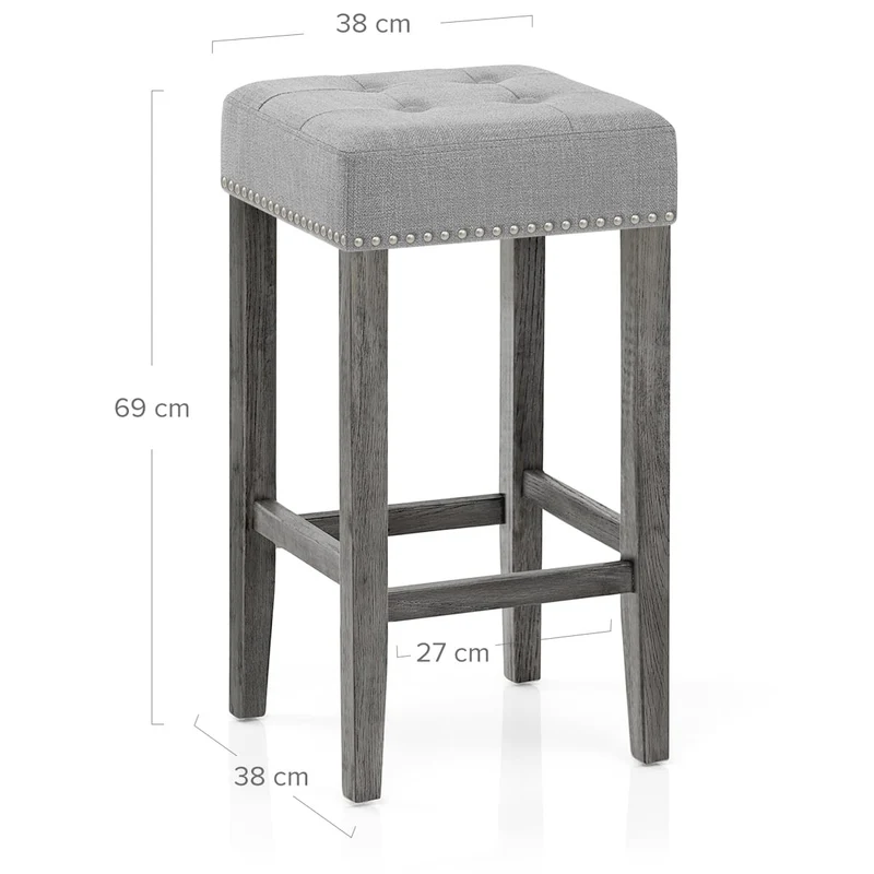 Tabouret de Bar Bois Tissu - Dove Gris