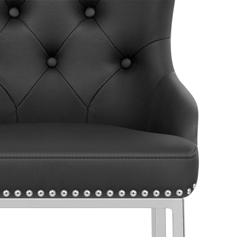 Chaise de Bar Métal Faux Cuir - Grange Noir