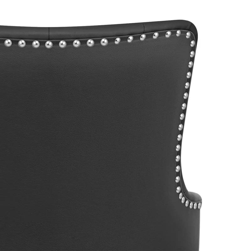 Chaise de Bar Métal Faux Cuir - Grange Noir