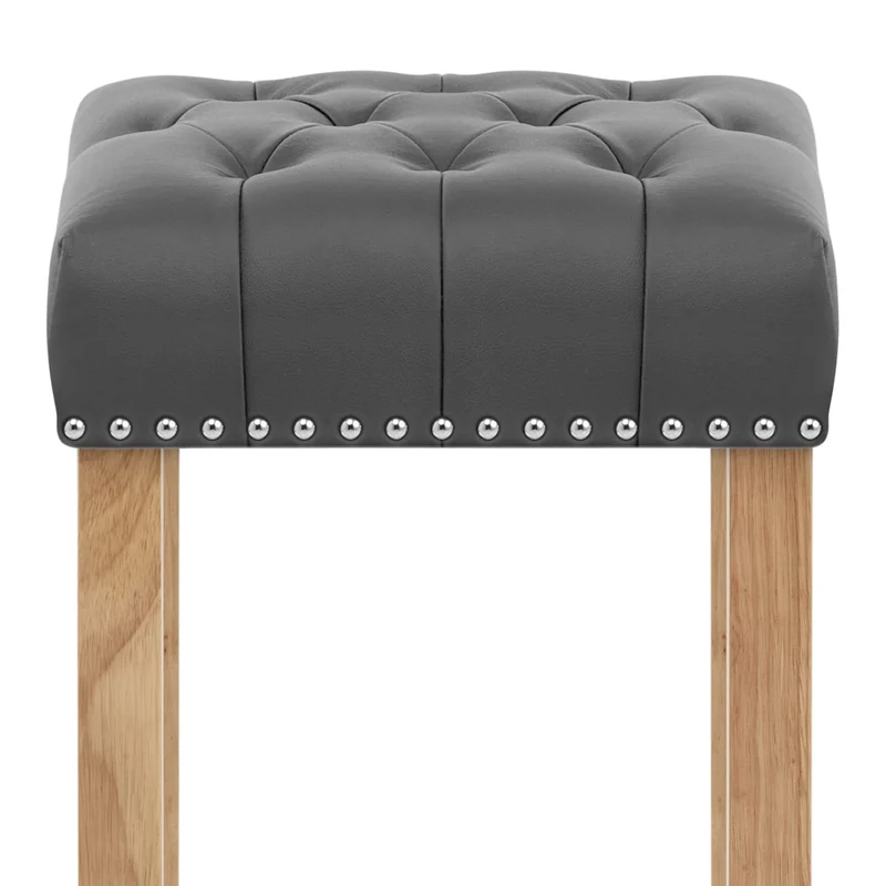 Chaise de Bar Cuir Crouté Bois - Chelsea Gris