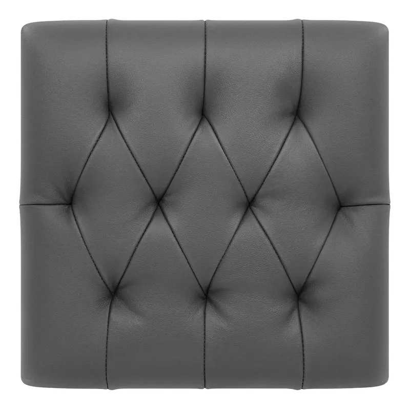 Chaise de Bar Cuir Crouté Bois - Chelsea Gris