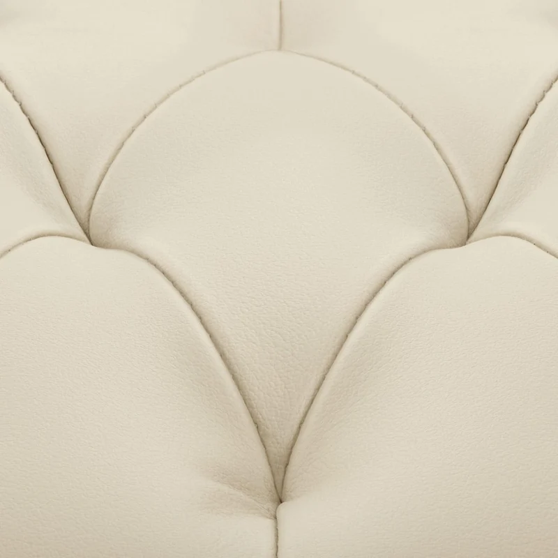 Chaise de Bar Cuir Crouté Bois - Chelsea Crème
