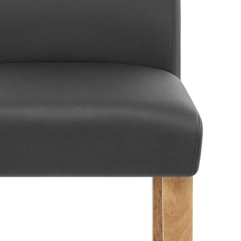 Tabouret de Bar Bois Cuir Croûté - Tetbury Gris