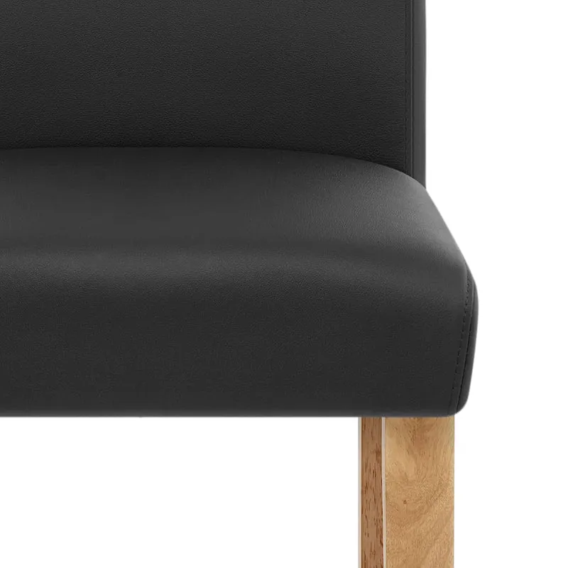 Tabouret de Bar Bois Cuir Croûté - Tetbury Noir