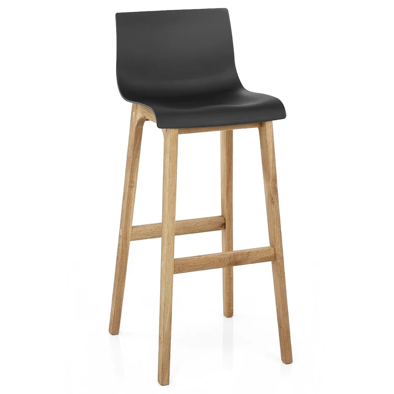 Tabouret de Bar Résine Bois - Haut Drift Noir