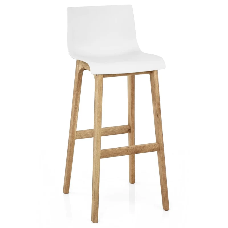Tabouret de Bar Résine Bois - Haut Drift Blanc