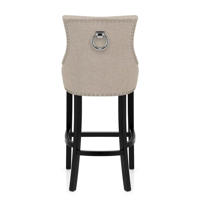 Chaise de Bar Bois Tissu - Ascot Taupe