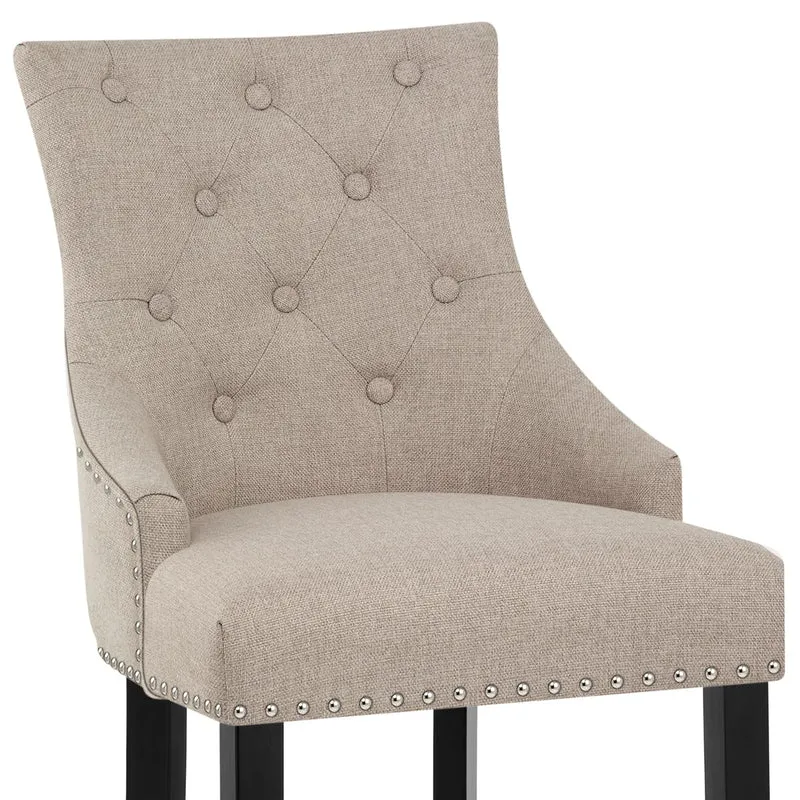 Chaise de Bar Bois Tissu - Ascot Taupe