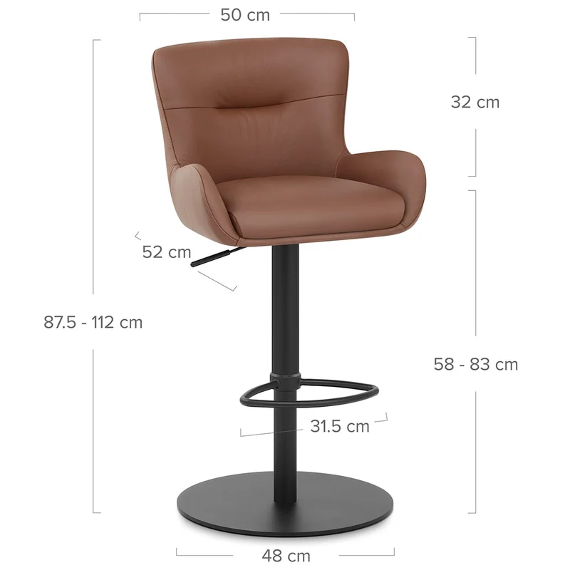 Tabouret Cuir Véritable - Faraday Marron