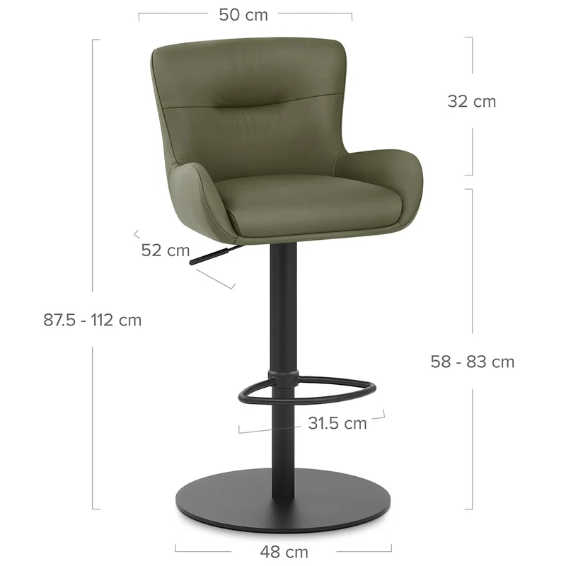 Tabouret Cuir Véritable - Faraday Vert