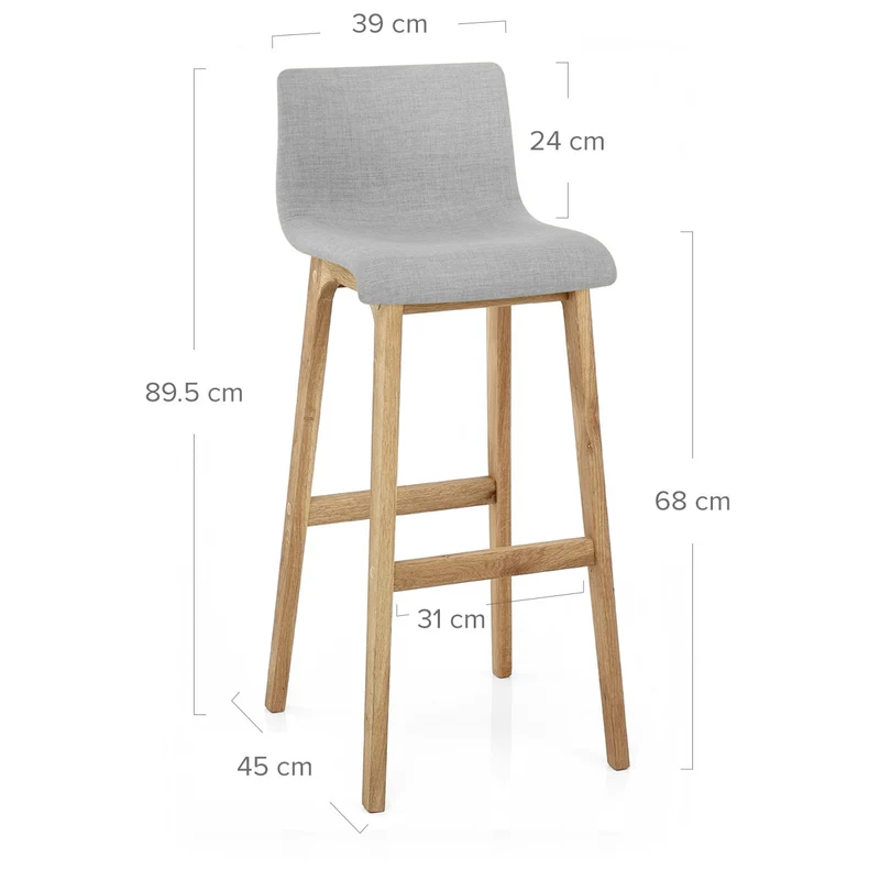 Tabouret de Bar en Tissu - Drift Gris