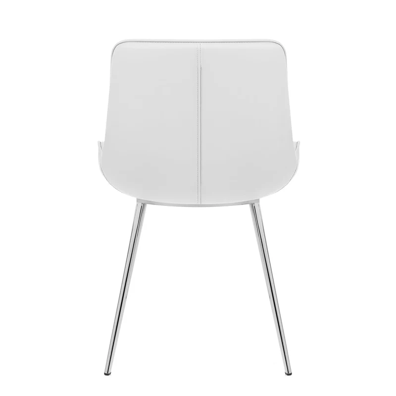 Chaise Faux Cuir Chrome - Milano Blanc