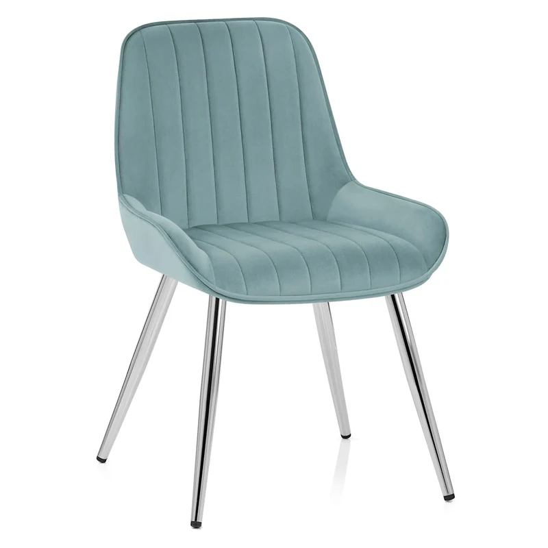 Chaise Chrome Velours - Mustang Vert