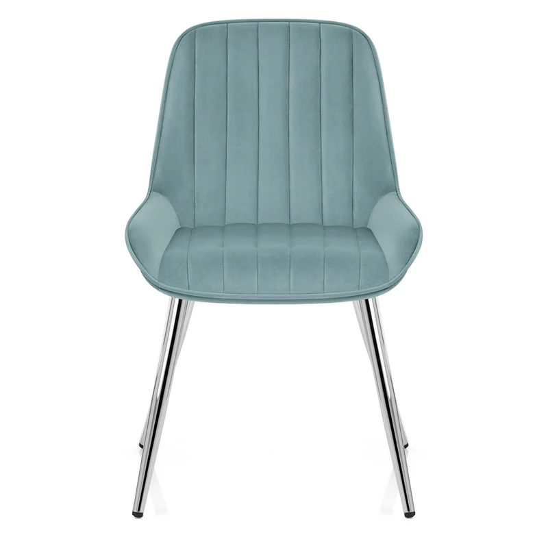 Chaise Chrome Velours - Mustang Vert