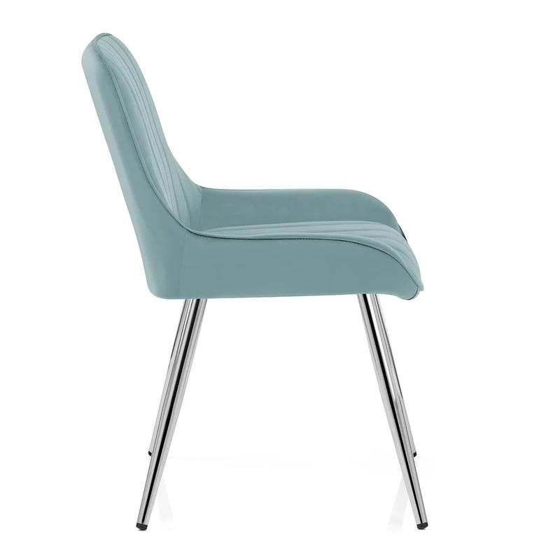 Chaise Chrome Velours - Mustang Vert