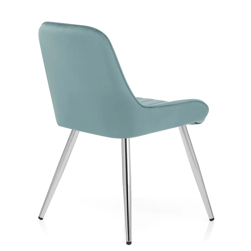 Chaise Chrome Velours - Mustang Vert
